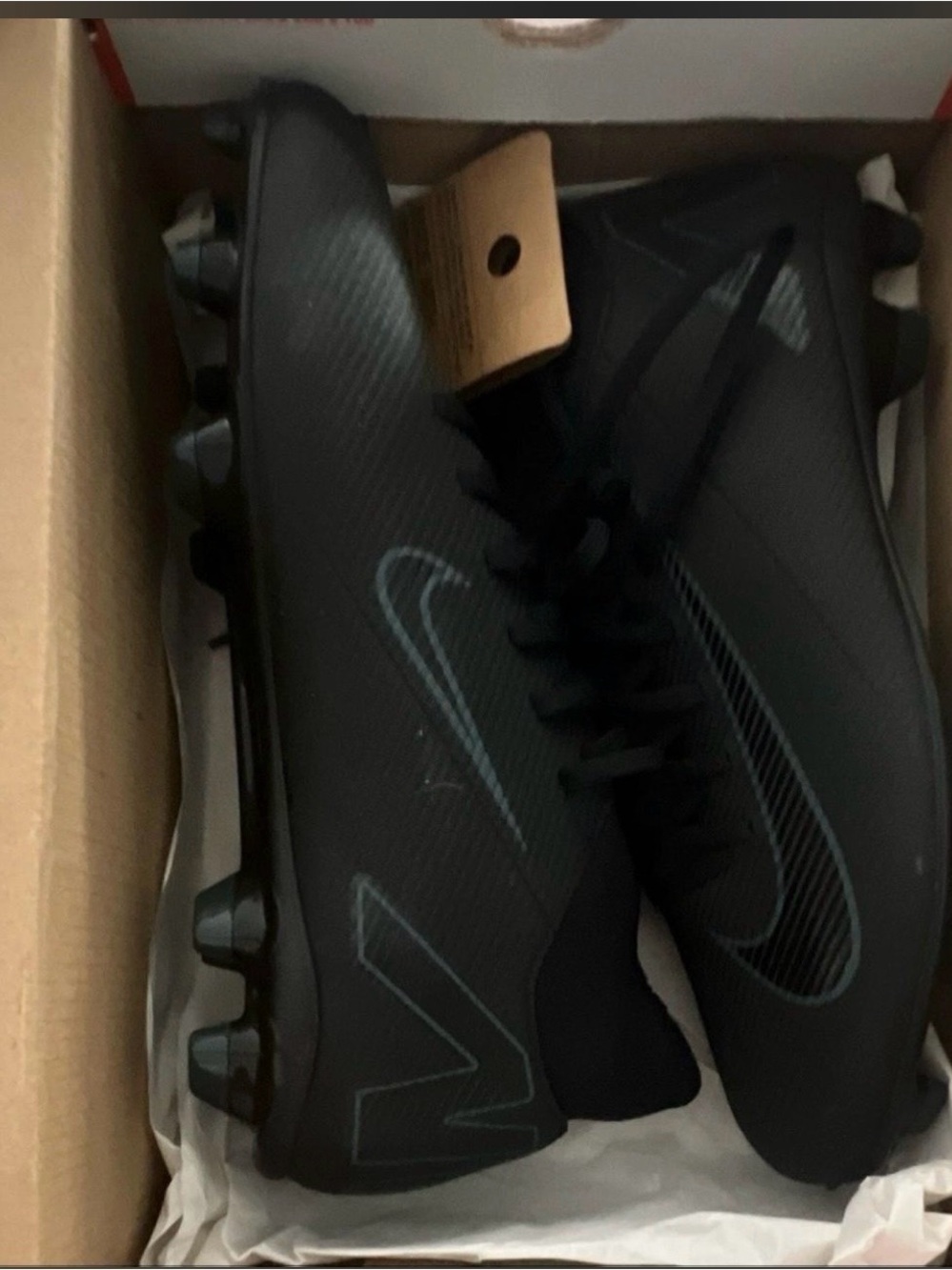 Nike Men’s Black Athletic Turf Soccer Cleats with Subtle Teal Accents